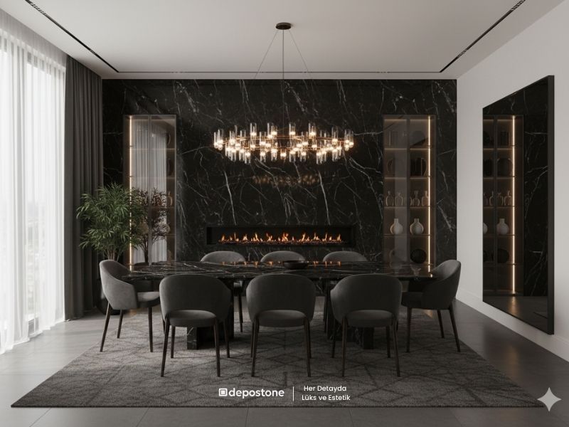 Alexander Black Marble _ Dining Room Project