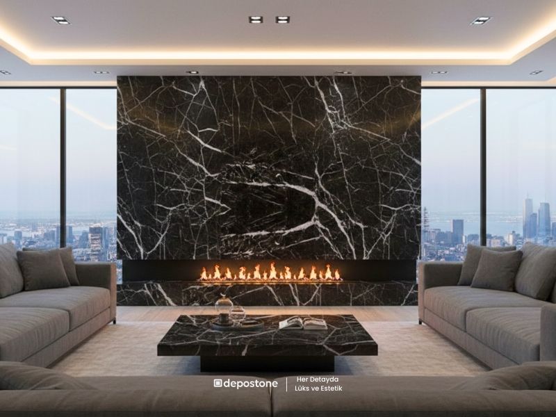 Alexander Black Marble _ Living Room Project