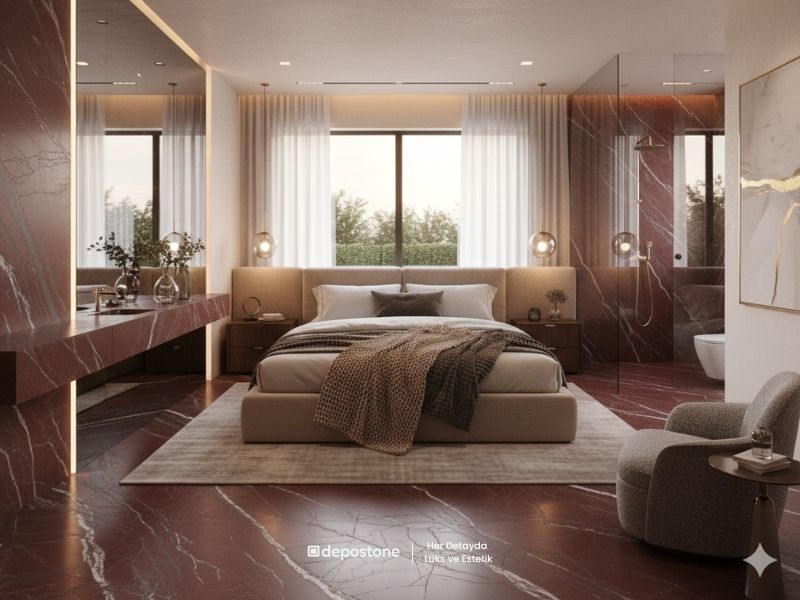 Rosso Laguna Marble _ Badroom Luxury Project