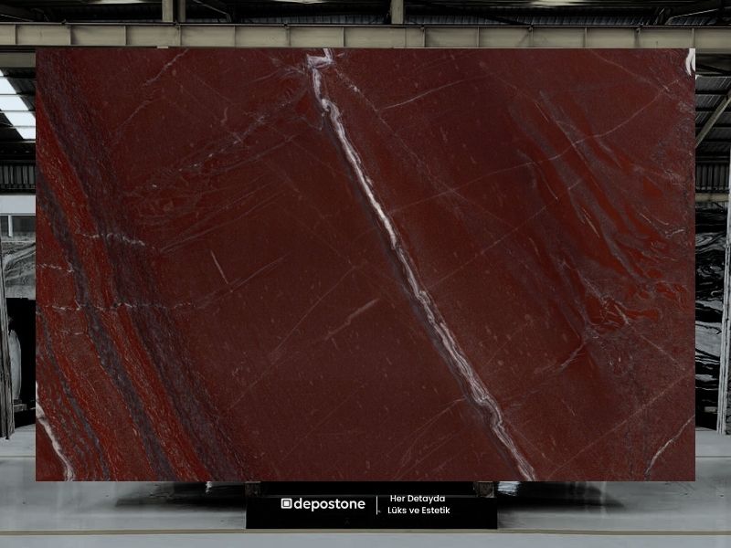Rosso Laguna marble flooring 2-3cm slabs for luxury interiors and hotel lobbies