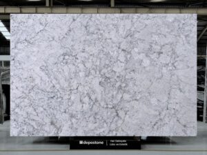 Premium Bianco Romano Granite slab with white and grey crystalline patterns from Brazil